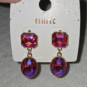 Pink Gemstone Style Earrings